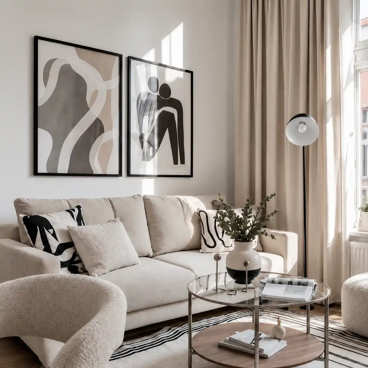 Jasny salon po home stagingu, Tu Był Home Staging